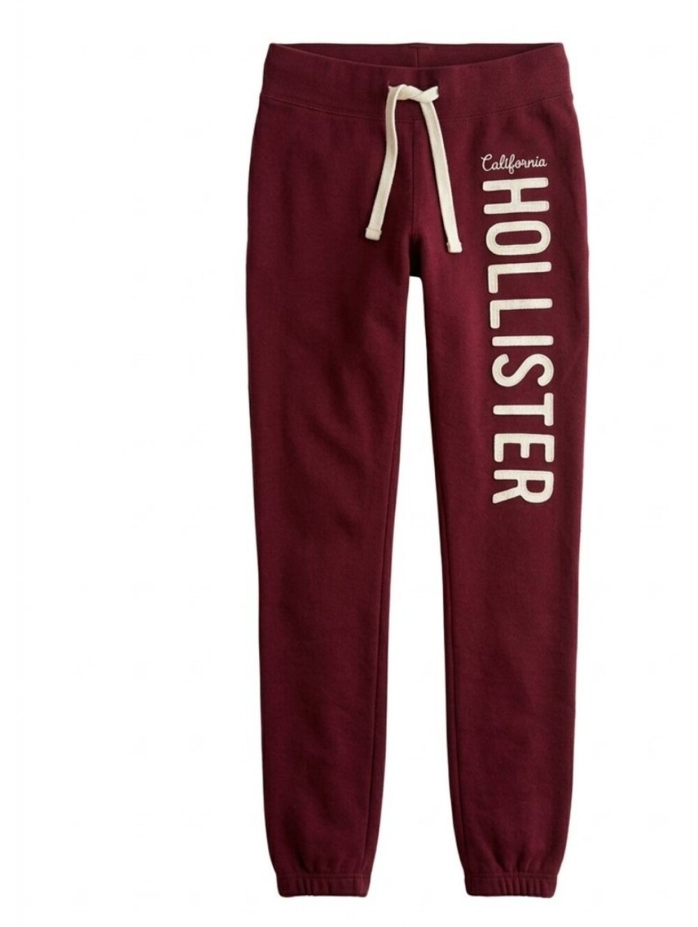 Vintage Hollister Burgundy Jogger Sweatpants with Cream Logo